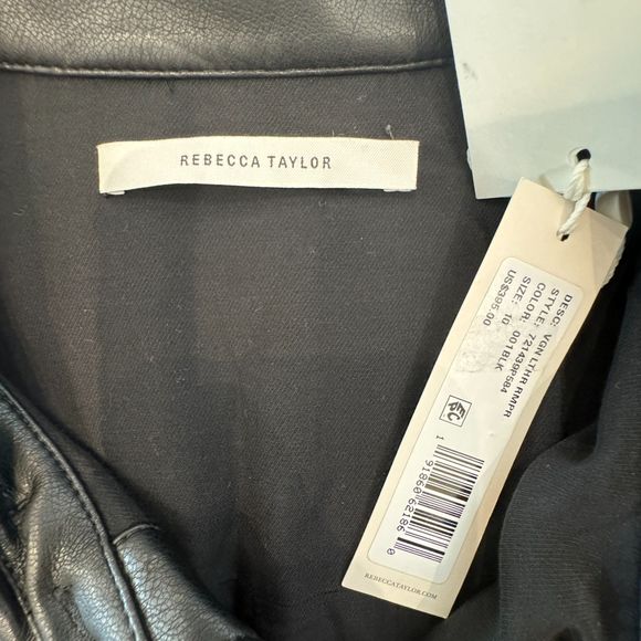 NWT - Rebecca Taylor Black Vegan Leather Romper - Women's 10 - Picture 5 of 8